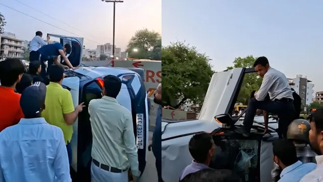 Summer Express - गुरुग्राम: मेट्रो निर्माण बैरिकेड से टकराकर पलटी कार, चालक सुरक्षित