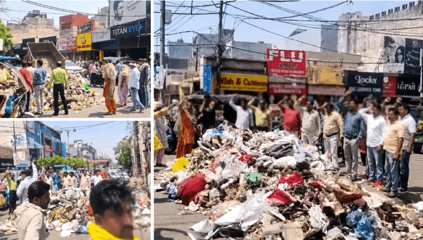 Summer Express - रोहतक में नगर पालिका कर्मचारियों का उग्र प्रदर्शन, हुड्डा आवास के बाहर पलटी कचरे से भरी ट्रॉली